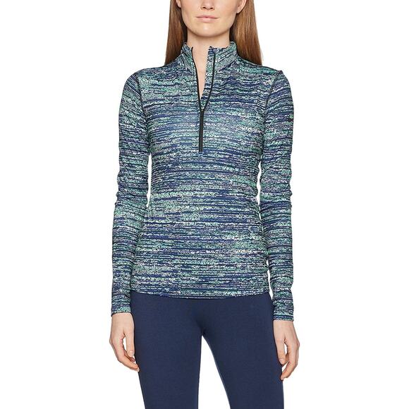 Nike Dri-FIT 1/2 Zip Pullover Women’s S Blue Green Long Sleeve Running Top - Picture 1 of 11